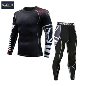 <b>Compression</b> Workout Sportswear Men's Gym Suits Long Sleeve <b>Shirt</b> Pants Fitness Tight Running Set Polyester/Nylon Lightweight - Product Image 4