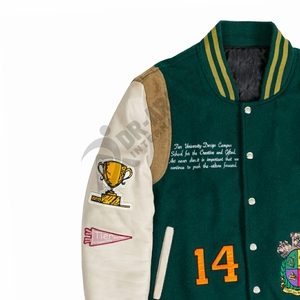 Vestes universitaires 100% laine avec manches en cuir de vache Veste pour homme Respirante Veste d'hiver pour homme en laine Shell décontractée - Product Image 5