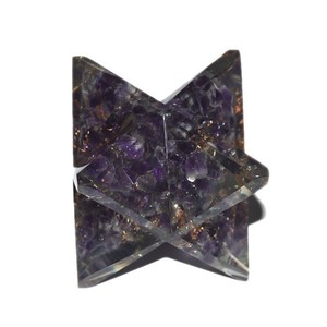 Orgonite améthyste naturelle, étoile Merkaba pour la Protection EMF - Product Image 1