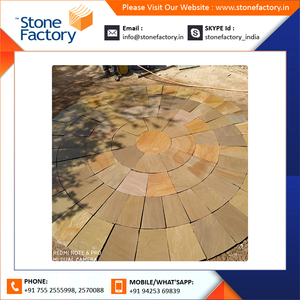 Haute résistance Garda Buff Cercle Grès Pierre de jardin Tous les types de carreaux de finition naturelle fabriqués en Inde - Product Image 2