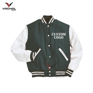 Men's Fashion Baseball Letterman Jackets Melton Woolen PU Leather Sleeves Baseball Winter Season Jacket - Product Image 2