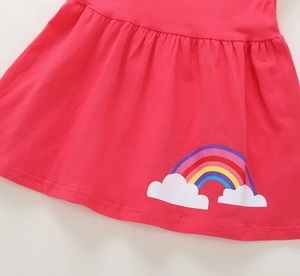 Traje de Niñas Ropa Claus manga corta cuello redondo Arco Iris unicornio camisa pantalón 100% algodón para 2Y-9Y colección de Bangladesh - Product Image 5