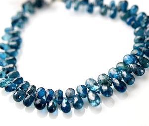 Kyanite TEAL Indigo ลูกปัดพลอยเจียระไนแบบเหลี่ยมเพชรพลอยขนาด8มม. ทำจากธรรมชาติราคาขายส่งต่อเส้น - Product Image 2