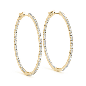 1.00TCW Boucle d'oreille en or jaune 14 carats avec diamant véritable à l'envers-Boucles d'oreilles en diamant de qualité supérieure - Product Image 1