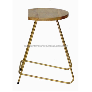 Modern Walnut Wood Top <b>End</b> Table for Home Dining Coffee & Side Table with Metal Frame Sale for Living Room <b>Bar</b> Furniture - Product Image 3