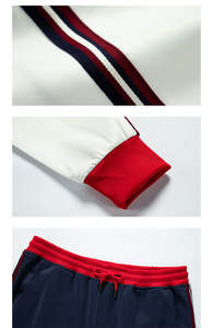 En gros Hommes Bleu Marine Avec Manchon Blanc Courir Et Faire Du Jogging Survêtement Complet - Product Image 3