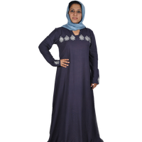 Abaya islamique modeste avec tissu en coton de bambou biologique écologique de styles variés belle broderie Paisley Hijab