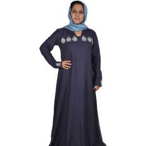Abaya islámica modesta con tela de algodón de bambú orgánico ecológico varios estilos hermoso Hijab bordado de Paisley - Product Image 1
