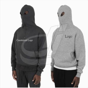 Sweat-shirt à capuche zippé intégral avec yeux personnalisés pour homme - Product Image 1