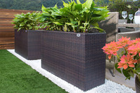 [Kiddo]- Pot dan Planter Luar Ruangan - Pot Tanaman Rotan Planter Anyaman - Keramik Vietnam - Rumah Kaca Dalam Ruangan - Persegi Panjang Besar