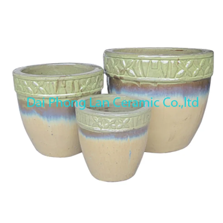 Creative various colour pot with design outdoor glazed ceramic garden, clay pot, garden planters pottery