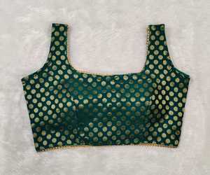 Tela de Seda India Pesada con Bordado de Lentejuelas, Sari Bollywood, Blusa Banarasi, Blusa Lehenga - Product Image 4