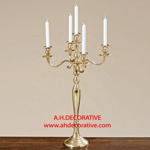 Atractivo en relieve a mano, mesa de boda de Metal chapado en oro, candelabros hechos a mano, decoración antigua, centro de mesa de boda - Product Image 6