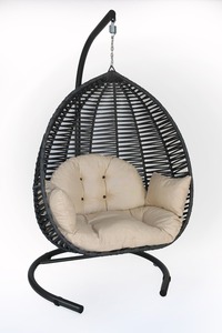 Mobilier d'extérieur moderne en bois pour l'extérieur, jardin intérieur, balançoires pour adultes, balançoire suspendue avec support en métal - Product Image 4