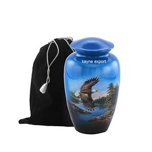 Urne funéraire américaine pour adulte avec motif faucon et aigle, biodégradable, capacité de 200 pouces cubes, couleur personnalisée, Kayna Export - Product Image 4