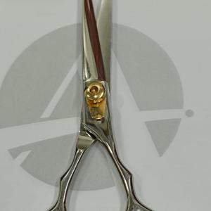 Ciseaux de coiffure professionnels en acier inoxydable 440C, finition miroir, avec vis dorée réglable et repose-doigts - Product Image 3