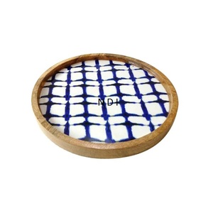 Bandeja de servicio de acabado de esmalte Bandeja de madera decorativa hecha a mano personalizada Bandeja de acabado de esmalte de diseñador más nuevo - Product Image 1