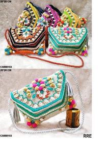 Bolsos de Hombro de Lona Impermeables Estilo Bohemio Indio, Elegantes Bolsos de Mano con Cuentas Hechas a Mano para Mujer - Product Image 4