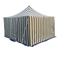 Tenda Kanvas Mewah Bergaya Arab Hitam Putih Bergaris untuk Piknik, Pesta, dan Glamping, Terlaris untuk Kemah Tradisional di Alam Terbuka