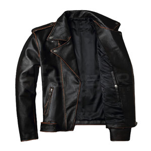 เสื้อแจ็คเก็ตแขนยาวลำลองสำหรับผู้ชายปี 2021 ทำจากหนัง PU และผ้าแคนวาส ให้ความอบอุ่นสำหรับฤดูหนาว - Product Image 2