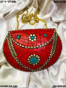 Handmade Designer Ladies Multi-Color Metal Mosaic Evening <b>Clutch</b> for Parties and <b>Weddings</b> - Product Image 3