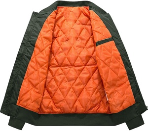 Custom Men's Winter Varsity Style Bomber <b>Jacket</b> Stand Collar Quick Dry Breathable Nylon Shell Wool/Polyester High Quality - Product Image 6