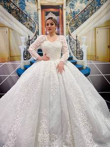 ชุดราตรียาวหรูหราผ้าชีฟองสำหรับผู้หญิง,ชุดเดรสไปงานแต่งชุดเจ้าสาวผ้าซาตินหรูหราสไตล์ตุรกี - Product Image 2