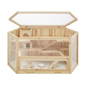 Jaula Grande de Madera Ecológica para Hámsteres y Conejos con Bandeja de Plástico y Diseño de <span class=keywords><strong>Animales</strong></span> - Product Image 2