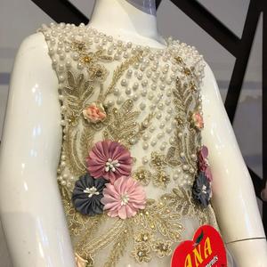 Nouvelle robe de fête sans manches pour bébé fille en denim satiné multi-bouquets, motif floral uni, ensembles pour enfants pour nouveau-nés 9 - Product Image 4