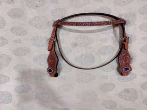 Ensemble de sellerie western en cuir véritable Y&Z, bride, têtière, harnais, rênes, haute qualité, vente en gros, équitation - Product Image 3