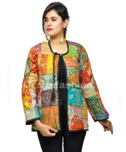 Chaquetas Bomber Bordadas a Mano Tradicionales de Kutchi - Abrigos Indios de Talla Grande para Otoño al por Mayor - Product Image 1
