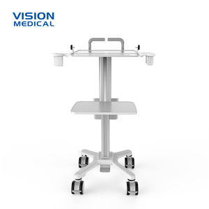 Hoogte Verstelbare Abs Plastic Sonde Cup Rack Medische Verpleging Trolley Mobiele <span class=keywords><strong>Ultrasound</strong></span> 4d