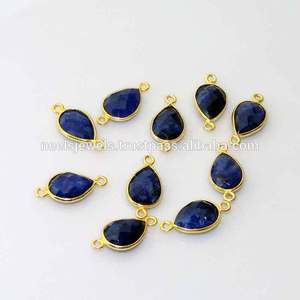 Bracelet à double boucle Silvercrowninc Modèle 002 avec breloque en zircon bleu 9x13MM, pierre précieuse facettée en forme de poire et connecteur à sertissage, fabriqué en [lieu de fabrication] - Product Image 3