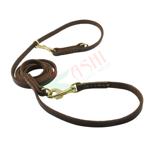 Cuerda de plomo de caballo de cuero genuino barata al por mayor con cadena chapada en oro de latón Productos de caballo Premium - Product Image 5