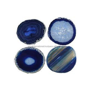Natural <b>Agate</b> Round <b>Coaster</b> Classic Design Eco-Friendly 100mm Diameter 4/5mm Thickness - Product Image 1