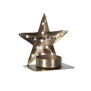 Portavelas galvanizado Acabado personalizado Linterna hecha a mano Venta caliente Portavelas galvanizado en forma de estrella - Product Image 3
