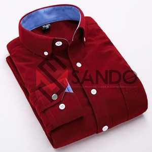 ชุดเดรสสำหรับผู้ชายไซส์พิเศษผ้าฝ้าย100% กันรอยยับผ้าย้อมสีเรียบ - Product Image 3