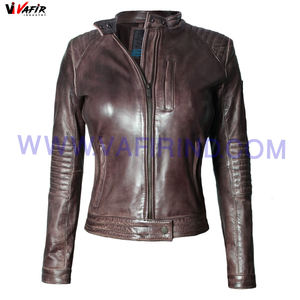 Chaqueta de cuero para mujer en Pakistán, Sialkot, chaqueta de cuero genuino - Product Image 6