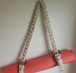 Boho Design tessuto a mano Yoga Mat Sling Bag Macrame Yoga Mat Bag o cinghie per coperte da spiaggia cavo Macrame fatto a mano 67X12 Cm IN;34648