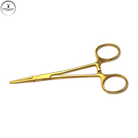 Professionele Kwaliteit Goud Kleur 12.5Cm Rvs Pincet Recht Gebogen Muggenpiercing Gereedschap Oor Tattoo Naald