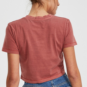 Fabricación OEM de alta calidad, venta al por mayor, blusas de verano personalizadas, económicas y a la moda, camisetas cortas sexys para mujer - Product Image 4