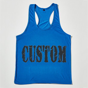 Camiseta sin mangas de secado rápido personalizada para hombre, chaleco deportivo informal con tirantes y insignia de punto bordada, esencial para el culturismo en el gimnasio - Product Image 3