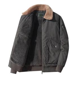 Chaqueta de invierno de talla grande informal para hombre más vendida, insignia de cremallera Lisa calentada de lana transpirable, nueva colección de algodón de lona - Product Image 3