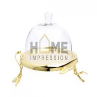 Nouveau support à gâteau en aluminium au design antique avec dôme en verre, écologique, compatible lave-vaisselle, multifonction, accessoires de cuisine pour la maison