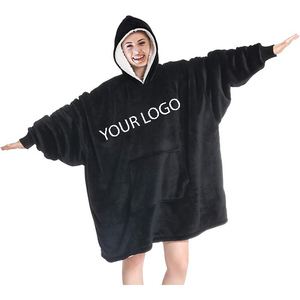 Men's Embroidered Solid 100% Cotton Fleece <b>Hoodie</b>-Autumn Windproof Eco-Friendly <b>Blanket</b> Outerwear - Product Image 5