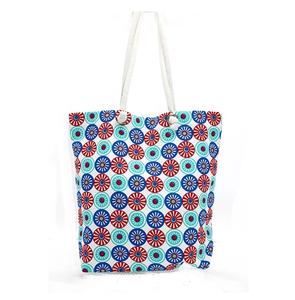 Bolsas de mano de algodón cruzadas con asa de cuerda ecológica con logotipo personalizado de alta calidad con logotipo impreso personalizado - Product Image 5