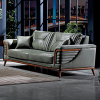 Moderno Juego de Sofás Chesterfield de Madera Maciza Turca, Diseño Acolchado, para Uso en Hospitales, Apartamentos, Escuelas, Almacenes, Talleres, Centros Comerciales, Personalizable