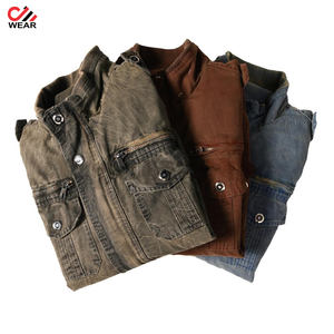 Chaqueta vaquera con Logo personalizado, ropa deportiva informal con Capucha de punto, tela vaquera de algodón, manga de parche, Chaquetas vaqueras deportivas - Product Image 6