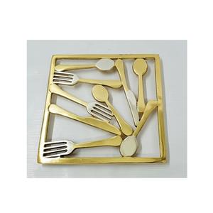 Antique Customized logo Print Elegant Designer Stylish Classic Unique Modern Hand Made Aluminum Square Kitchen <b>Trivet</b> - Product Image 2