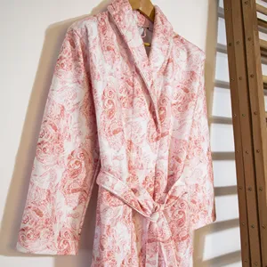 Polyester / Cotton Women Woven Digital Printed Bathrobes